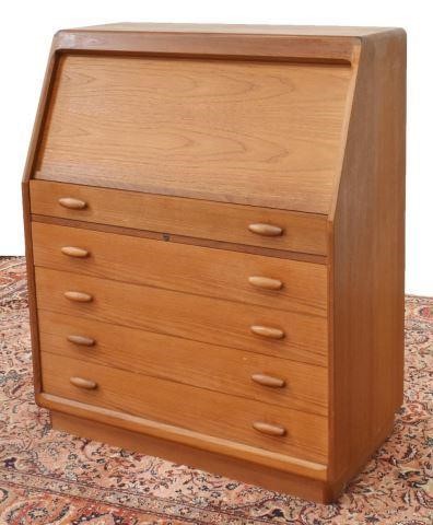 Appraisal: Danish mid-century modern teak secretary desk manufactured by Dyrlund c