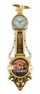 Appraisal: An American Giltwood Girandole Clock Height inches An American Giltwood