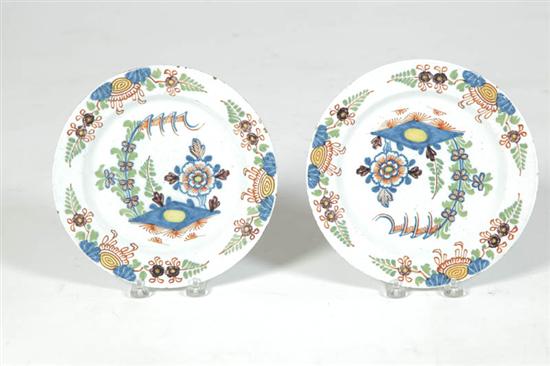 Appraisal: PAIR OF DELFT PLATES England early th century White tin