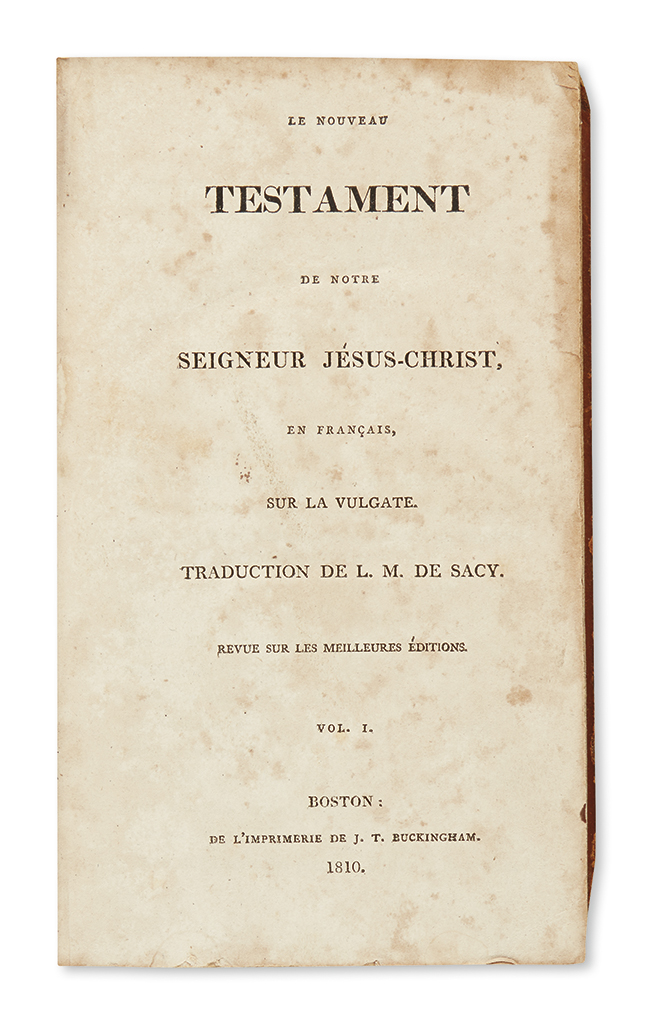 Appraisal: BIBLE IN FRENCH--NEW TESTAMENT Le Nouveau Testament de notre Seigneur