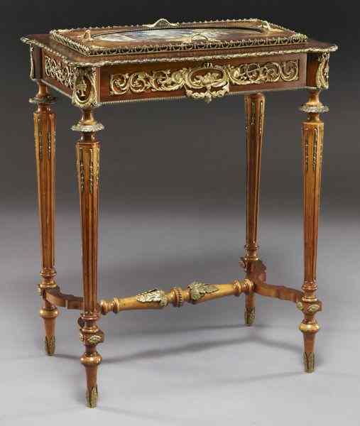 Appraisal: Louis XVI style ormolu mounted table jardiniere the top with