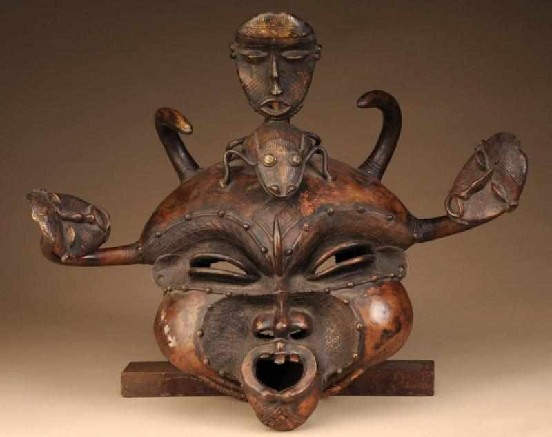 Appraisal: Central African Bamoun Royal Mask Description From Cameroon Made of