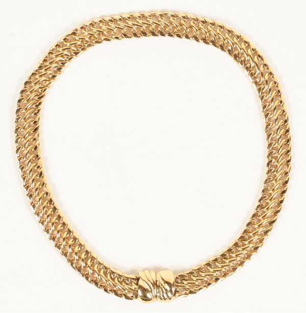 Appraisal: Lady's K yellow gold twisted link necklace stamped 'OWC K'