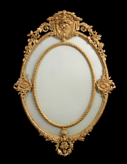 Appraisal: Napoleon III Carved Giltwood Oval Looking Glass third quarter th