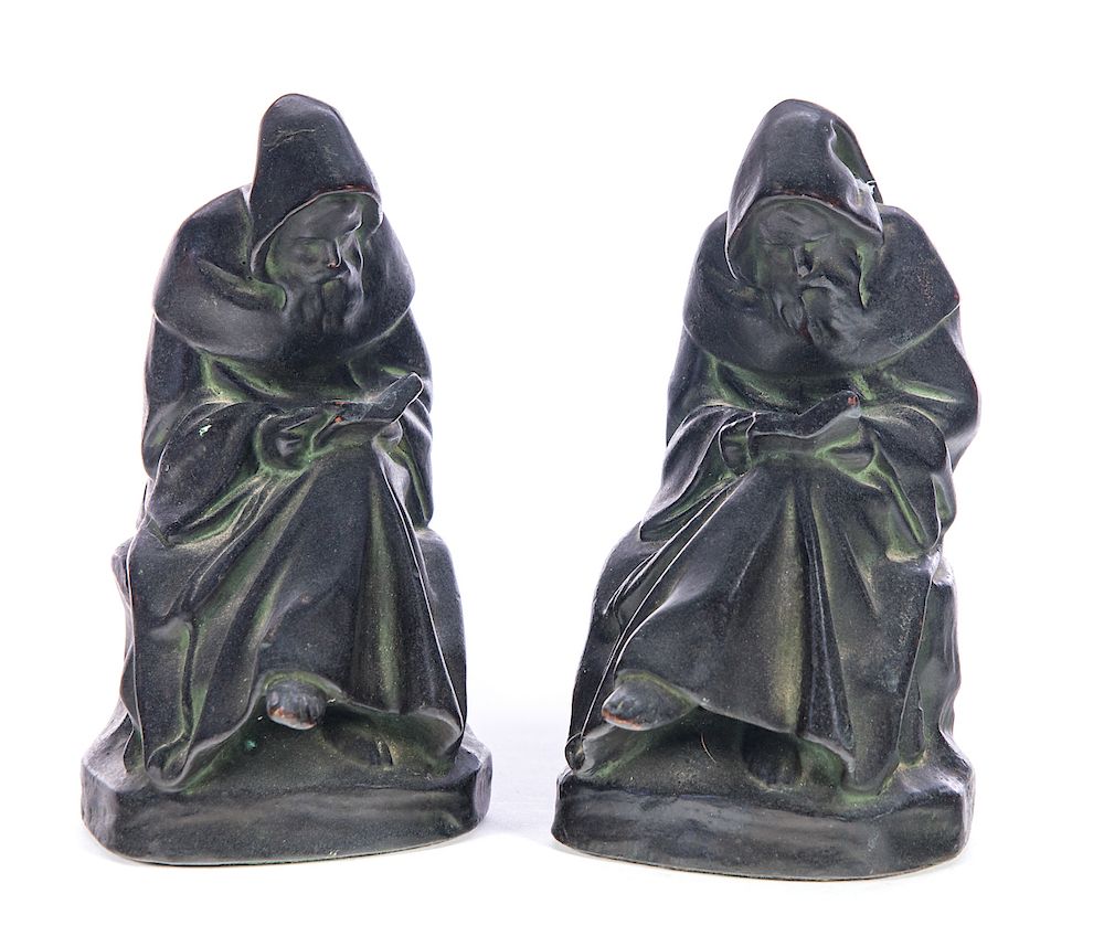 Appraisal: Pair of Bronze Figural Book Ends Good condition with normal