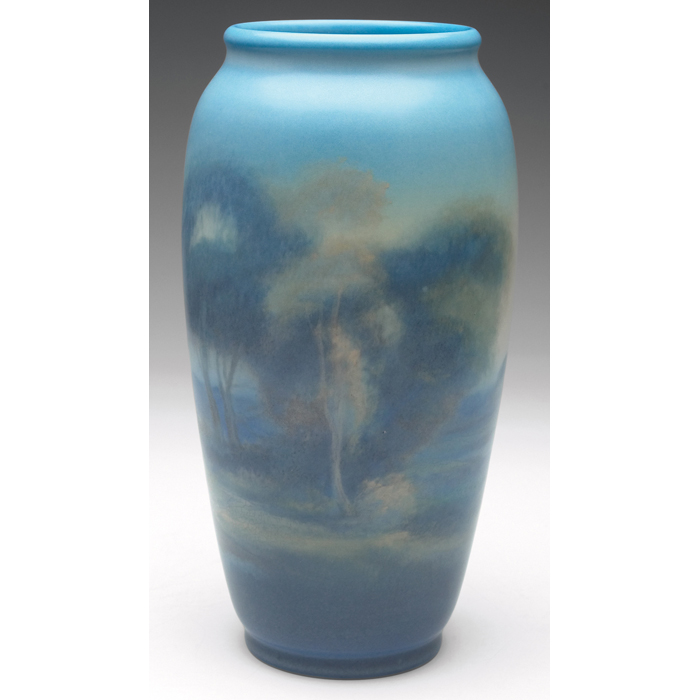 Appraisal: Fine Rookwood vase Vellum glaze with a nicely detailed landscape