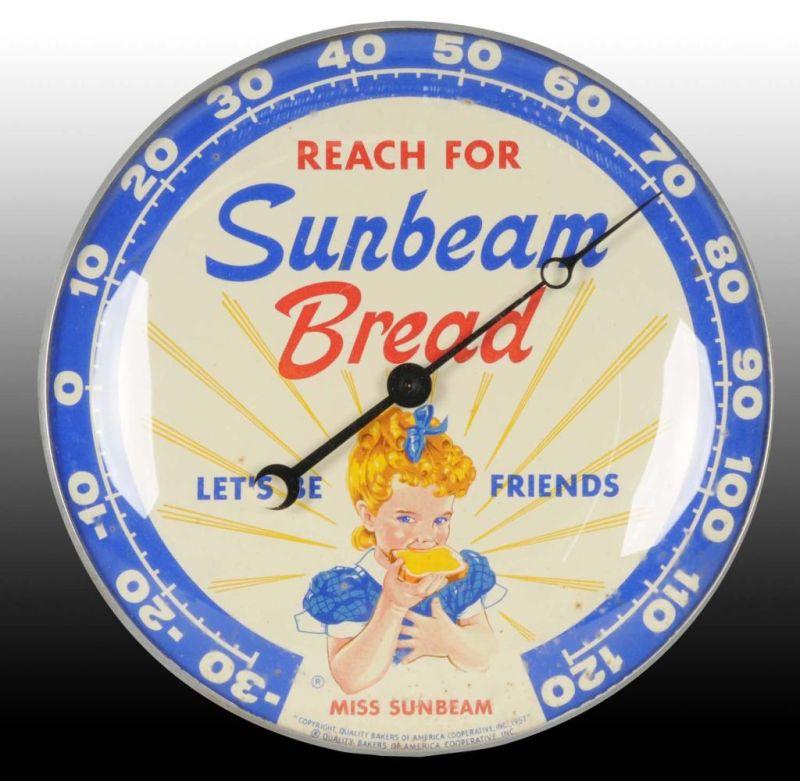 Appraisal: Sunbeam Bread Metal Glass Thermometer Description Circa s Light soiling