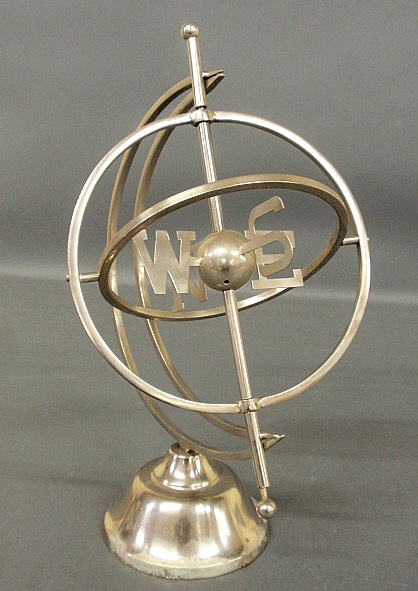 Appraisal: - Mid-Century Modern chrome directional wind globe h x w