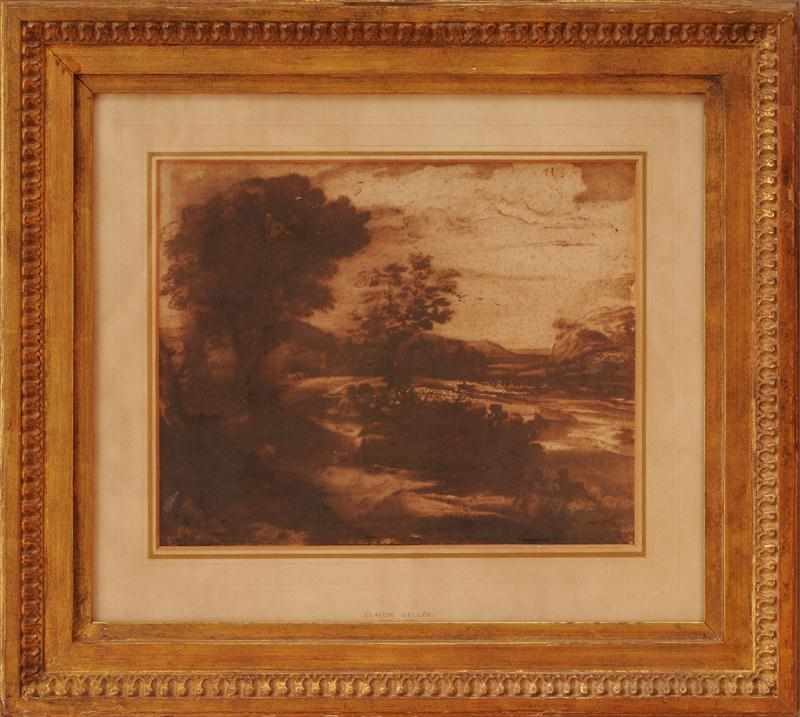 Appraisal: FRENCH SCHOOL LANDSCAPE Ink and wash on paper unsigned Provenance