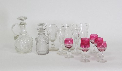 Appraisal: A quantity of cut glass including claret jug decanter and