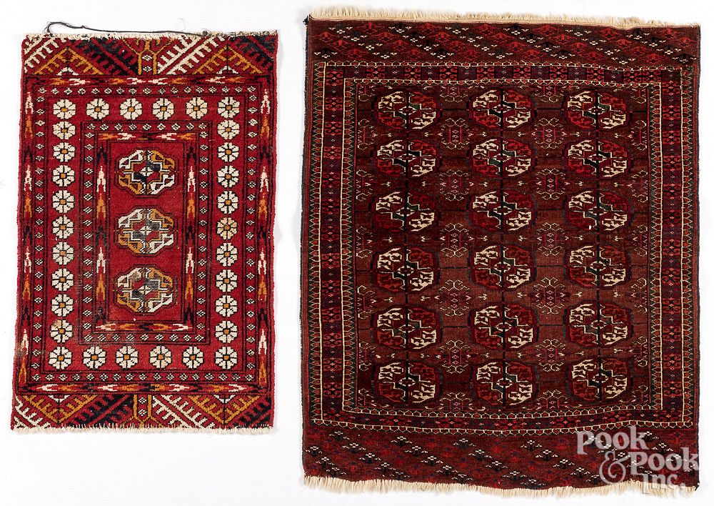 Appraisal: Two Oriental mats Two Oriental mats ' x ' and