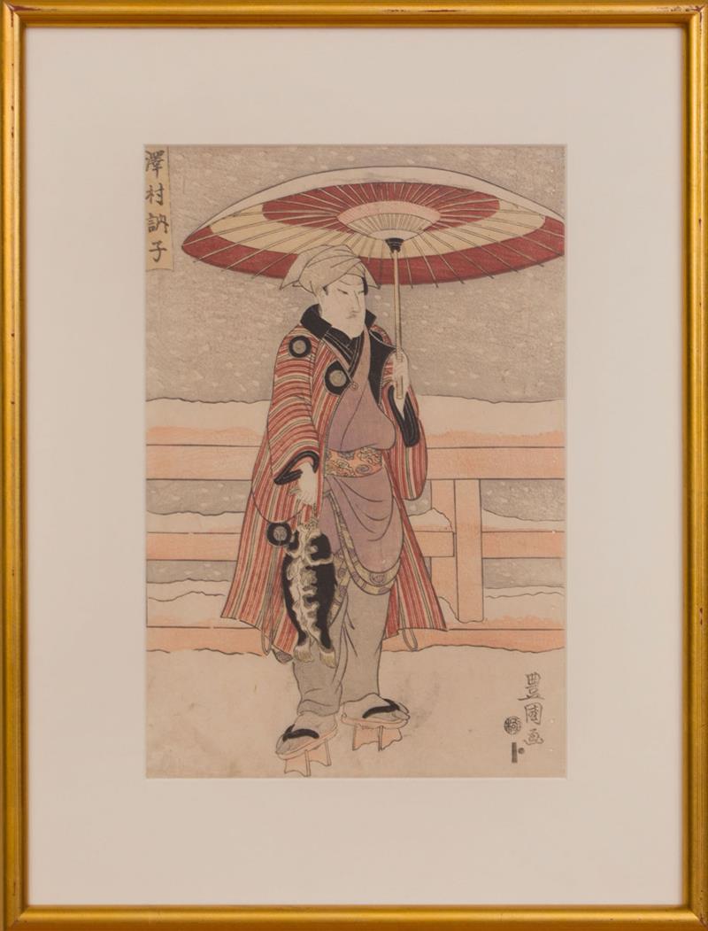 Appraisal: After Utagawa Toyokuni - Four Framed Woodblock Prints Comprising Kabuki