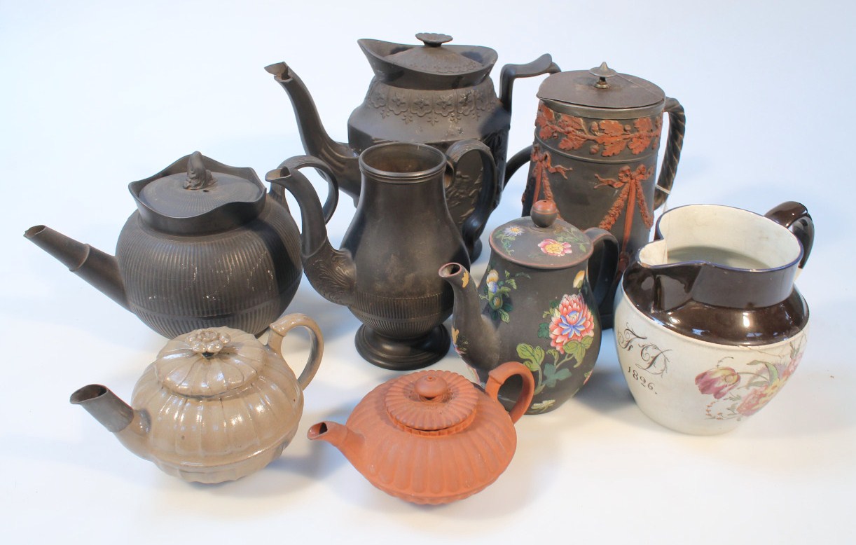 Appraisal: Various thC and later black basalt and redware to include