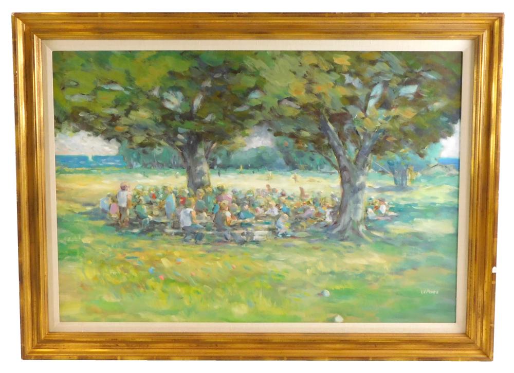 Appraisal: George LePore American - Picnic in New London oil on