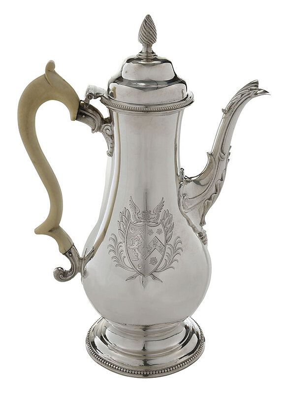 Appraisal: Georgia III English Silver Coffee Pot London pear form with