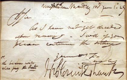 Appraisal: piece Short Autograph Letter Signed Cruikshank George June p oblong