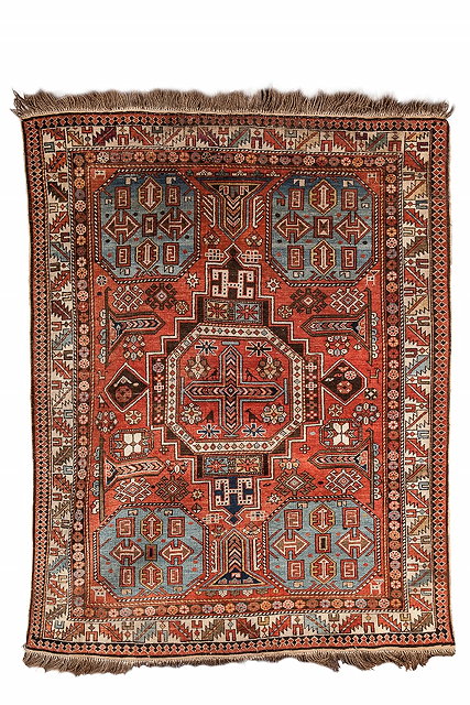 Appraisal: A CAUCASIAN SHIRVAN RUG with a central quatrefoil medallion within