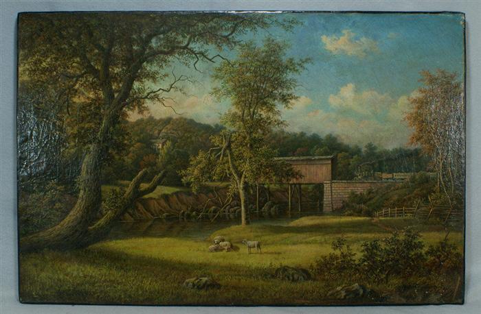 Appraisal: William Coventry Wall - American PA o c 'Railway Scene