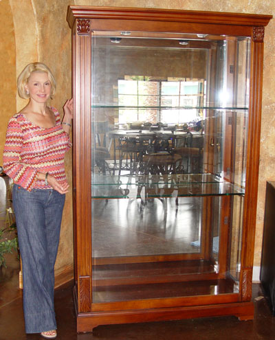 Appraisal: MODERN GLASS WOOD DISPLAY CABINET BY PULASKI FURNITURE heavy glass