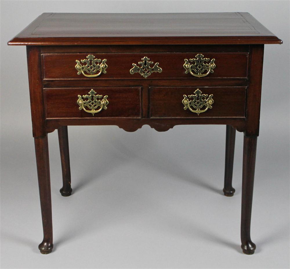 Appraisal: QUEEN ANNE MAHOGANY LOWBOY ca English having a rectangular top