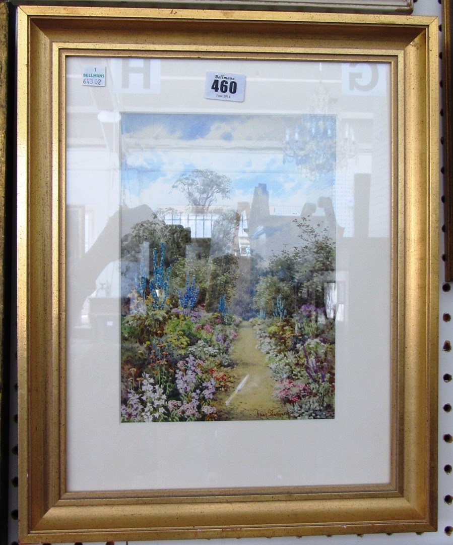 Appraisal: Lilian Stannard - Garden scenes a pair watercolour signed each