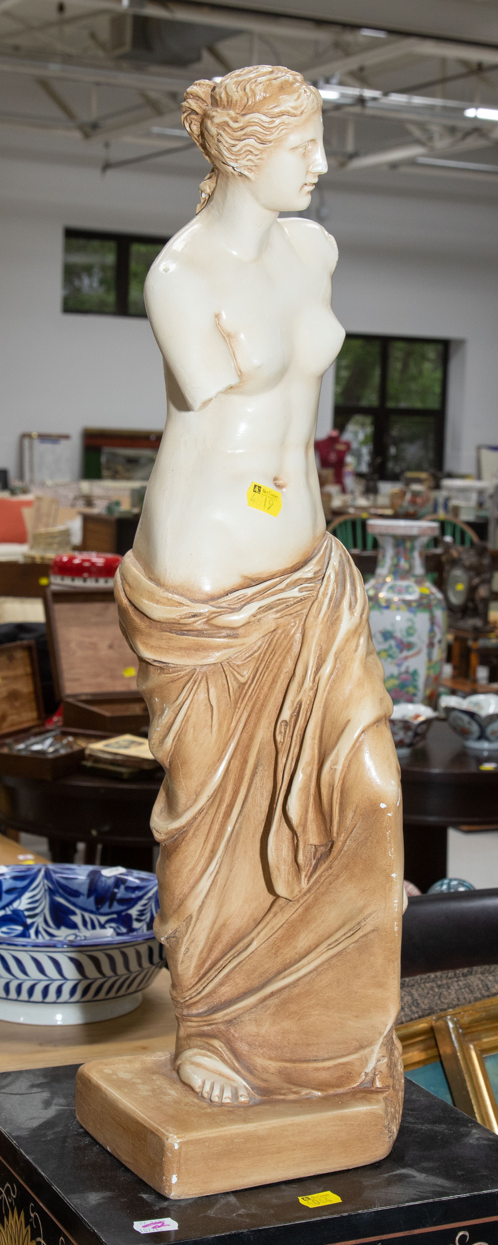 Appraisal: PAINTED PLASTER FIGURE VENUS DE MILO th century in H