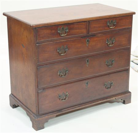 Appraisal: A George III mahogany chest the moulded top above two