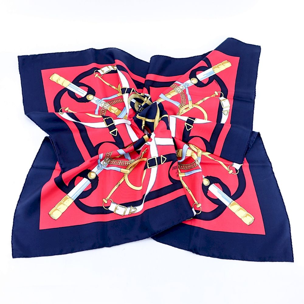 Appraisal: Hermes Silk Scarf Eperon d'Or Hermes Silk Scarf Eperon d'Or