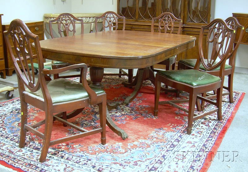 Appraisal: Mersman Bros Mt Vernon Replica Federal-style Carved Inlaid Mahogany and