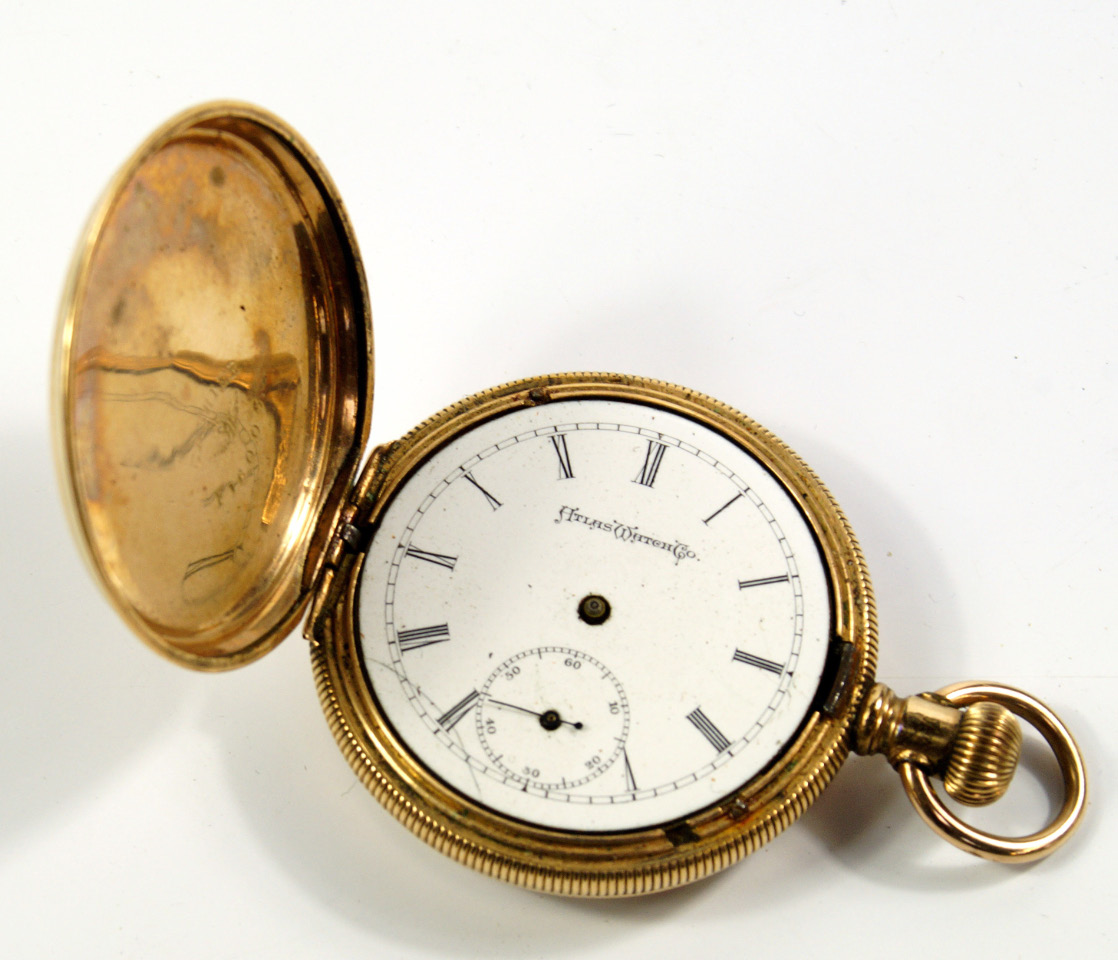 Appraisal: An American gold plated hunter pocket watch Atlas Watch Co