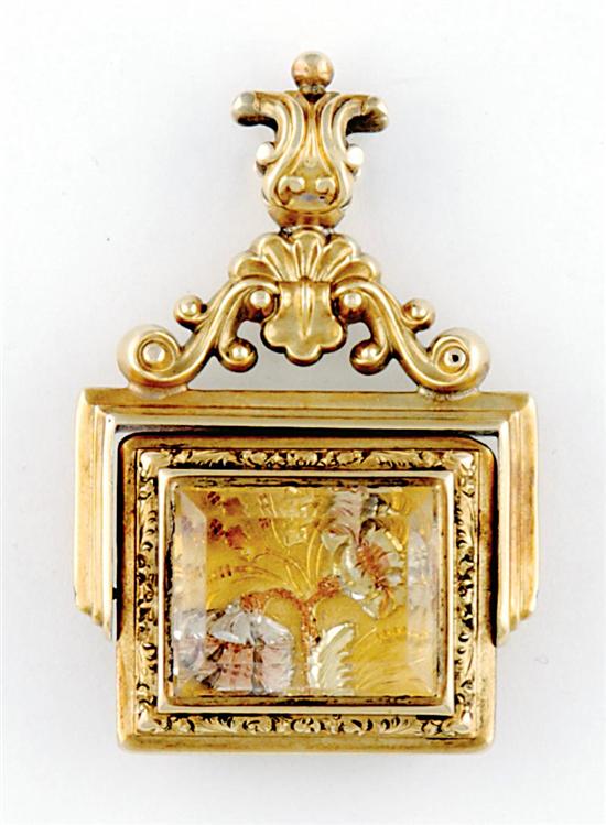 Appraisal: Victorian gold-clad cornelian and crystal seal fob of Southern interest