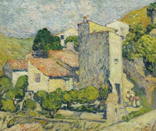 Appraisal: VALTAT LOUIS Dieppe - Paris Cour de ferme en Espagne