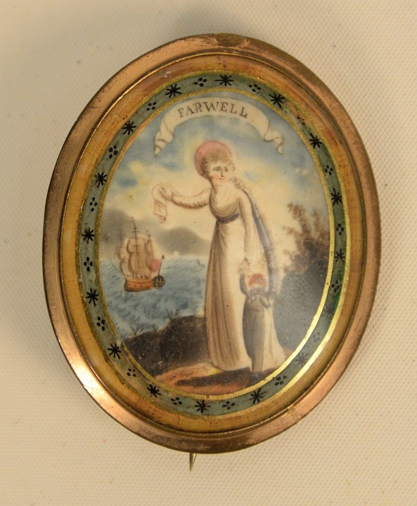 Appraisal: Memorial Pin of lady and child crying while waving farewell