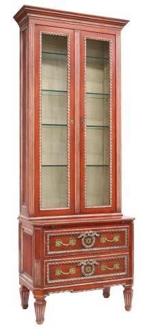 Appraisal: Contemporary Louis XVI style paint decorated display cabinet th c