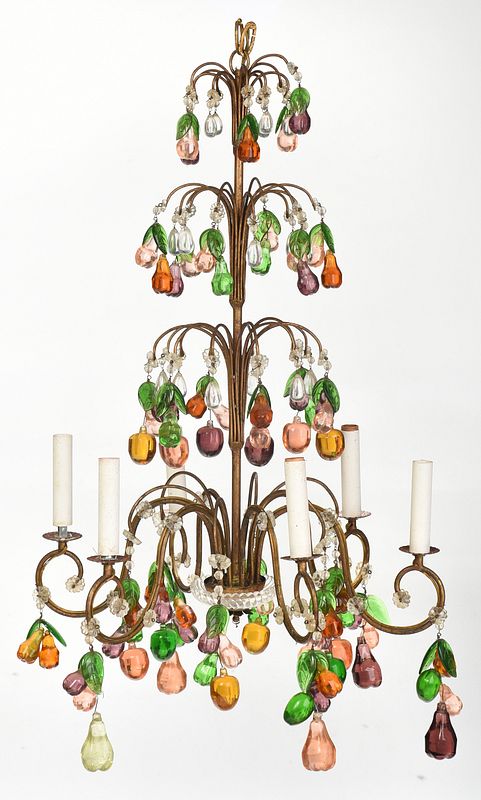 Appraisal: Venetian Style Fruit Decorated Chandelier early th century gilt scrolled