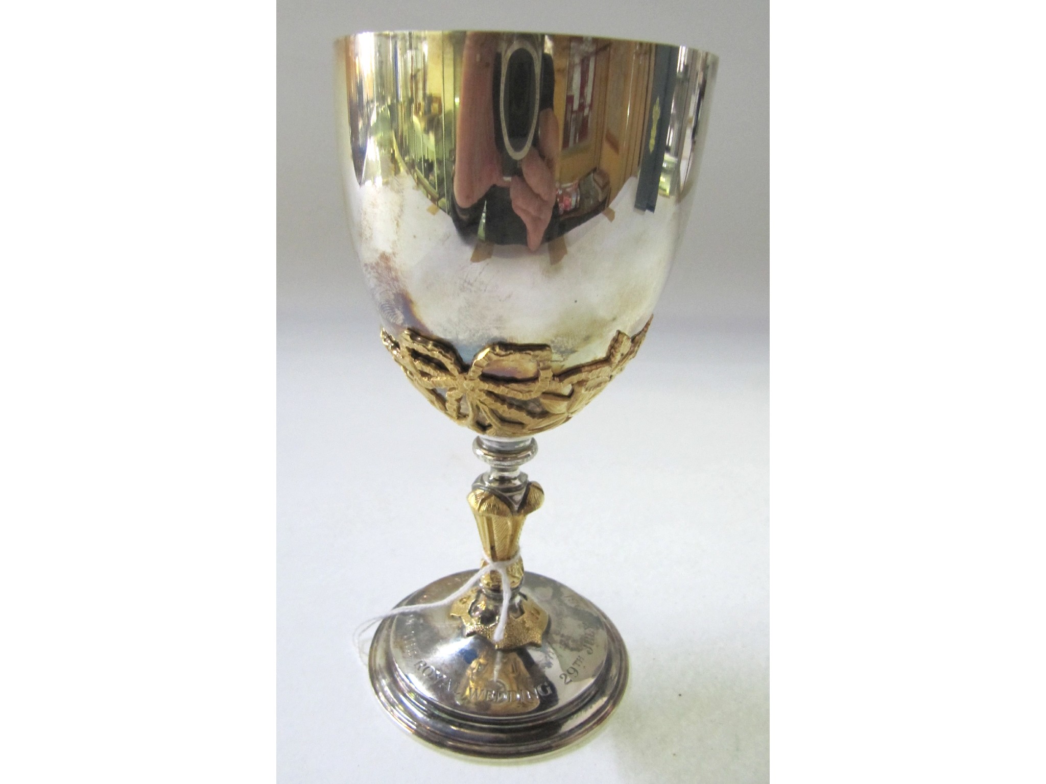 Appraisal: A cased commemorative silver gilt goblet by Garrard - The