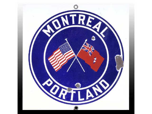 Appraisal: Montreal Portland Porcelain Sign Description Circa s to s Four