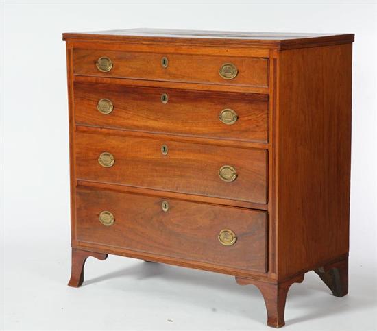 Appraisal: HEPPLEWHITE CHEST OF DRAWERS American st half- th century walnut