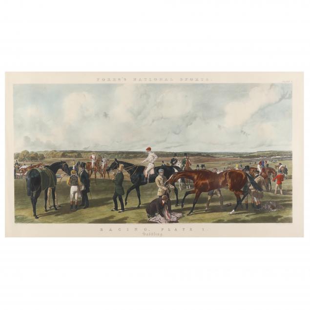 Appraisal: AFTER JOHN FREDERIK HERRING SR BRITISH - SADDLING Hand-colored etching