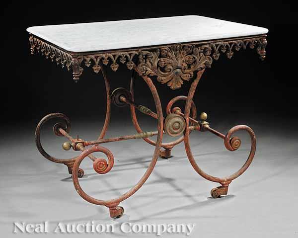 Appraisal: An Antique French Cast Iron Baker's Table mid-to-late th c