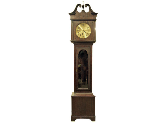 Appraisal: Mahogany long case clock with German works and brass dial