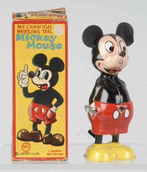 Appraisal: Tin Litho Linemar Disney Mickey Whirling Tail Toy Description Japanese