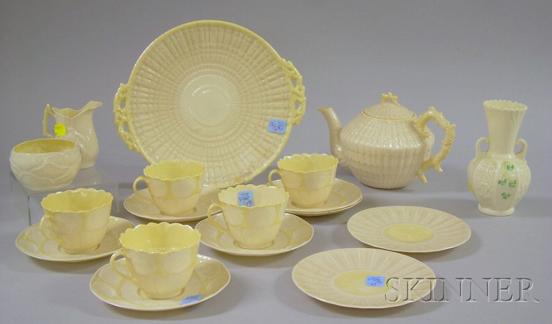 Appraisal: Eighteen Pieces of Belleek Porcelain Teaware and Table Items five