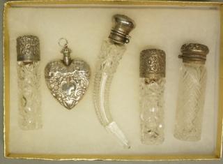 Appraisal: Lot Sterling Crystal Mini Perfume Bottles cut crystal perfumers with