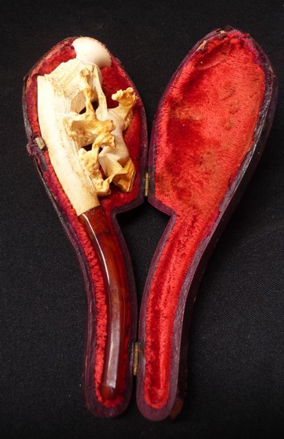 Appraisal: A Meerschaum pipe with galloping horse stem repaired together with