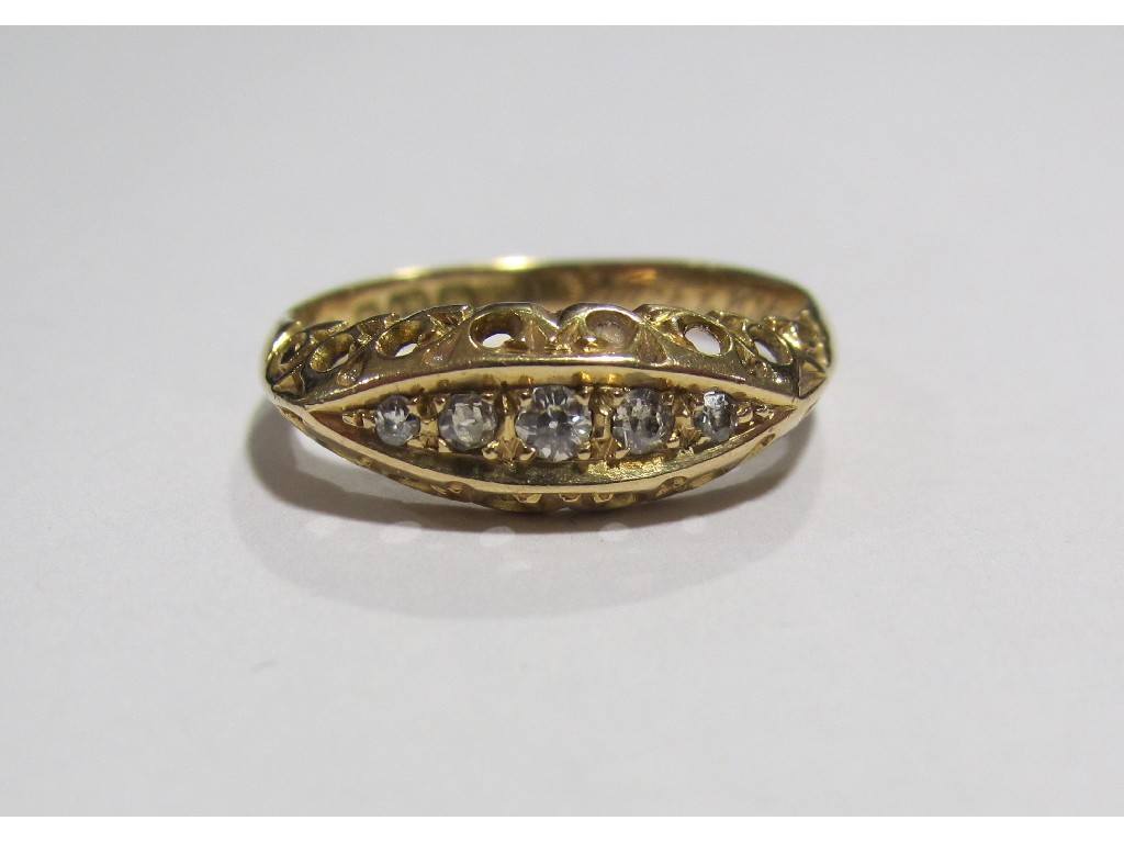 Appraisal: Victorian ct gold diamond five stone ring