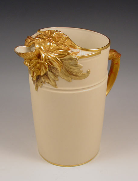 Appraisal: CA ROYAL WORCESTER PORCELAIN PITCHER Date mark Gilt lions head