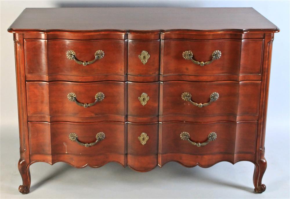 Appraisal: JOHN WIDDICOMB GRAND RAPIDS CHERRY LOUIS XV SERPENTINE CHEST OF