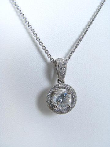 Appraisal: New k white gold chain with diamond pendant attached Pendant