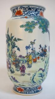 Appraisal: Doucai Porcelain Vase Doucai Porcelain Vase In the Children style